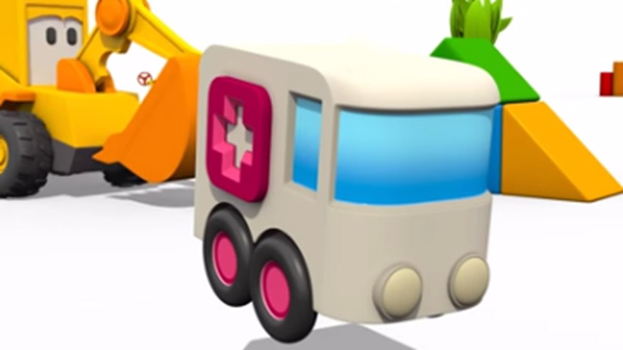 Max der Bagger baut den Krankenwagen. Animation für Kinder - YouTube