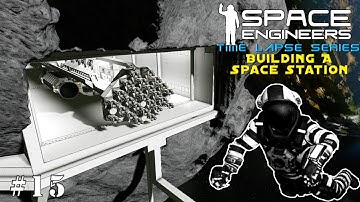 Space Engineers Time Lapse Series: Building A Space Station - Drill Ship Hangar EP15