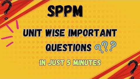 sppm unit wise important questions|💯% pass