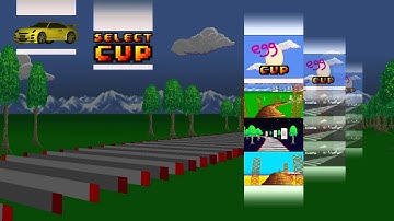 1GAM March: Pseudo-3D Racer (WIP) Car and Cup select screen