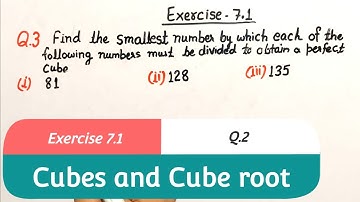 Exercise 7.1 Question 3 class 8 I CH:7 cubes and cube root class 8 | Ex 7.1 Q3 class 8 | Ncert Maths