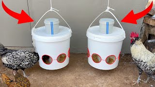 Unusual Ideas | Practical Chicken Feeder Making from PVC Pipes and Buckets