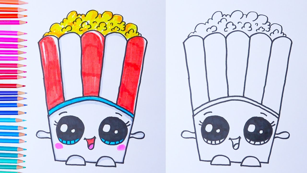 Draw So Cute How To Draw Pop Corn Easy Drawings Youtube