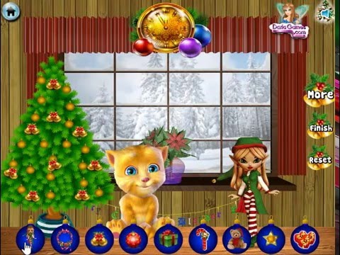 Tom And Ginger Cat Games - Talking Ginger XMass Decor - New Fun Games For Kids 2016