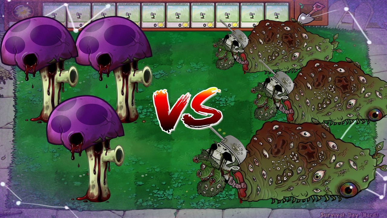 Horror Zombies Vs Scaredy Shroom Vs Horror Horrible Zombie - Plants vs ...