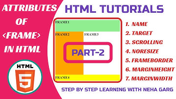 HTML Tutorials || How to Create Frames In HTML || Attributes of Frame Tag || HTML Frames ||  Part-2