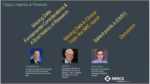 NISS-Merck Virtual Meet-up: "Estimands and Sensitivity Analysis in Clinical Trials" January, 2018