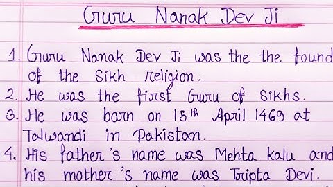 10 Lines On Guru Nanak Dev Ji In English /Essay On Guru Nanak Dev Ji/Guru Nanak Jayanti 