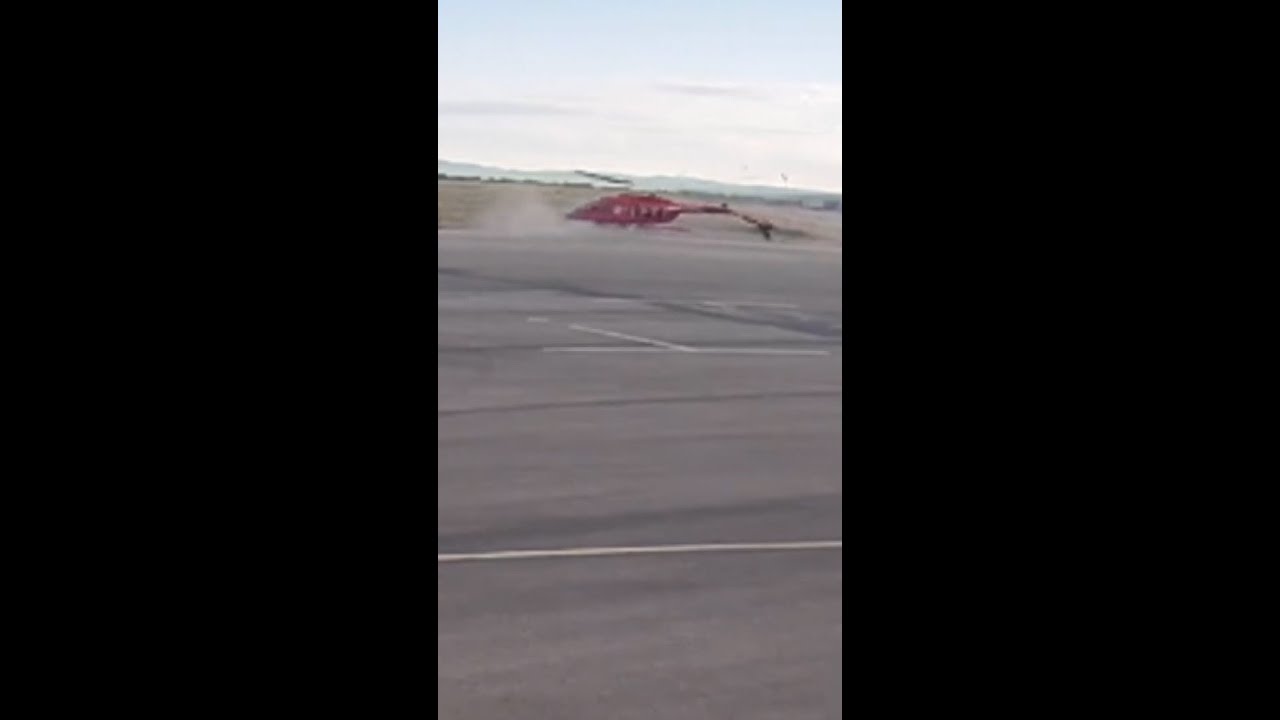 Helicopter loses control and crashes at Utah airport Helicopter loses control and crashes at Utah airport