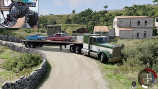 Big Rig through narrow roads - BeamNG.Drive | Thrustmaster TX gameplay screenshot 2