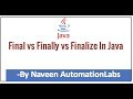 final vs finally vs finalize in Java
