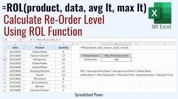 Bereken het bestelniveau (ROL) in Excel | De ROL-functie gebruiken