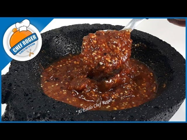 Como hacer SALSA DE CHILE PIQUIN, Salsa en molcajete, Salsa picosas | Chef Roger | Chef Roger Oficial