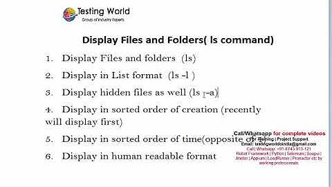 Unix / Linux for Testers : Display Files and Folders