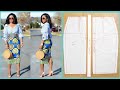 EASY HIGH WAIST PENCIL SKIRT PATTERN TUTORIAL WITH BAND
