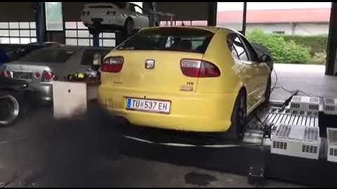 Seat Leon 1M 1.9TDI +200hp Dyno Video 2 - Straight Pipe - Launch Control - Rev Limiter - Popcorn