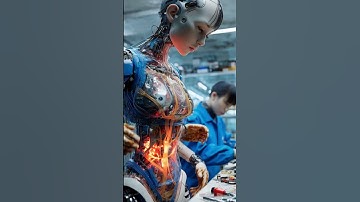 Android helps with her own repair 🤖 #android #humanoid #futuristic