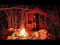 24 Часа  в Лесном Домике  Ночевка в Лачуге. Бушкрафт / Winter solo bushcraft . Forest house.