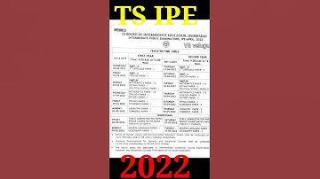 TS INTER PUBLIC EXAMS 2022, TIME TABLE