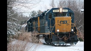 (HD) CSX B724 - "Leominster Local" Chase | w/ Freshly Repainted CSX 6205 [1-18-18]