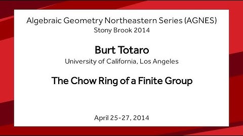 The Chow Ring of a Finite Group - Burt Totaro