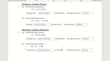 Redox Part 1 - Oxygen and Hydrogen