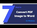 How to Convert PDF Image to Word on Windows | PDFelement 7