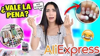 PROBANDO KIT para UÑAS ACRILICAS de ALIEXPRESS es SUPER BARATO! ¿Vale la pena?