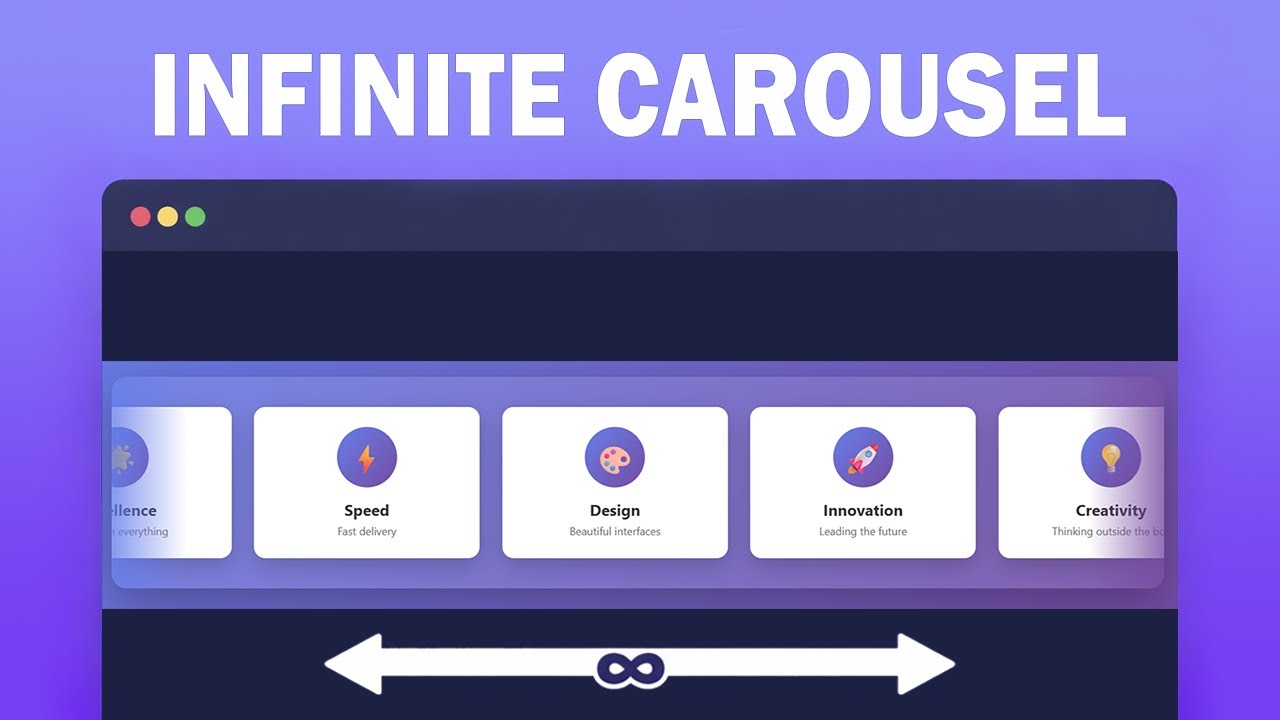 Бесконечная анимация карусели с использованием HTML/CSS — сенсорное управление не требуется.