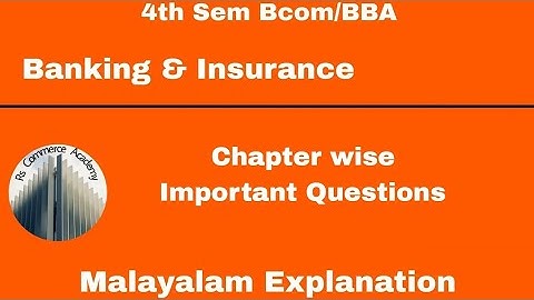 | 4th Sem BBA | Banking and insurance| Chapterwise important questions|