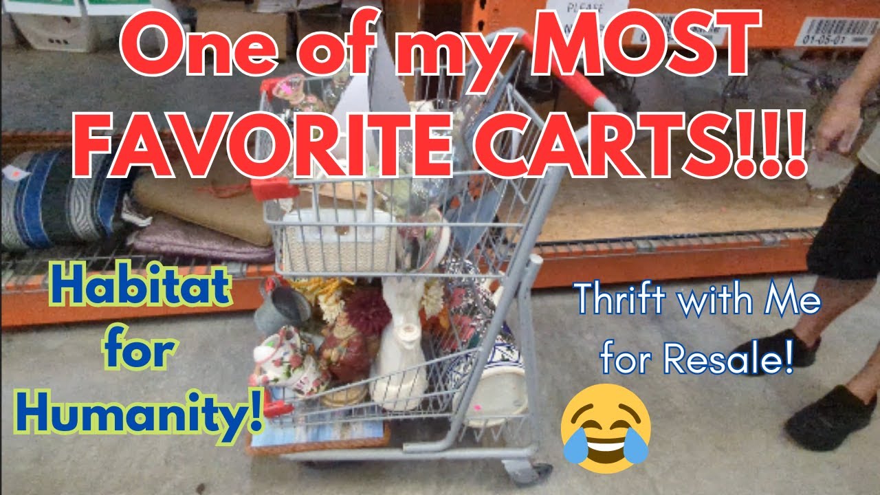 One of my MOST FAVORITE CARTS!  HABITAT FOR HUMANITY!  Thrifting for Resale!  Thrift with me!