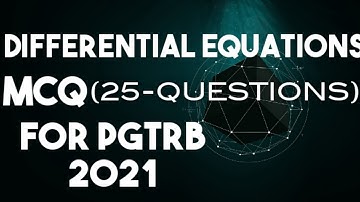 differential equations mcq for pgtrb 2021