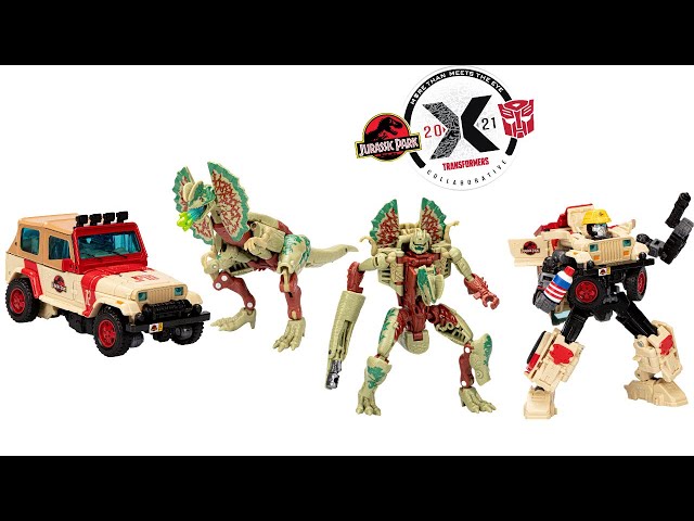 Transformers Collaborative Jurassic Park x Transformers Jouets Dilophocon  et Autobot JP12 Figurines