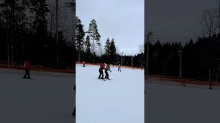 Снежные склоны Логойска, на трассе Влад ⛷️ #беларусь #логойск