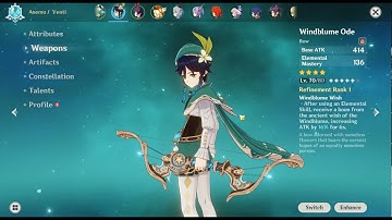 Best weapon Windblume ode for Venti ( Genshin Impact F2P event Weapon )