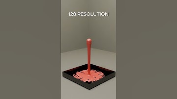 3D Liquid Simulation 32 vs 256 #blender #blender3d #blender3danimation  #fluidsimulation #satisfying