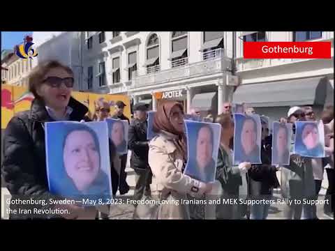 Gothenburg, Sweden—May 8, 2023: MEK Supporters Rally to Support the Iran Revolution.