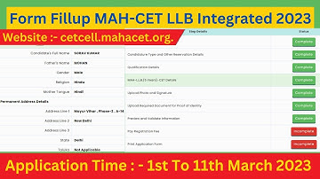 How to Fill Application Form MAH-CET 2023 | BBA-LLB | BA-LLB | BLS-LLB