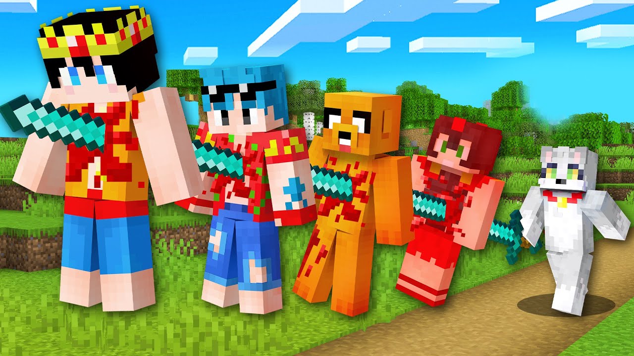 MINECRAFT: ESPADA vs 4 ASESINOS en MINECRAFT ⚔️😰 ACENIX vs LOS COMPAS