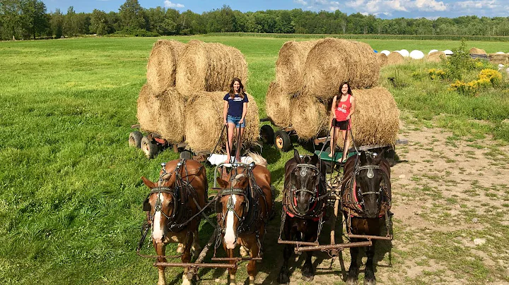 MY DAUGHTERS HELP WITH HAULING BALES // Farming Wi...