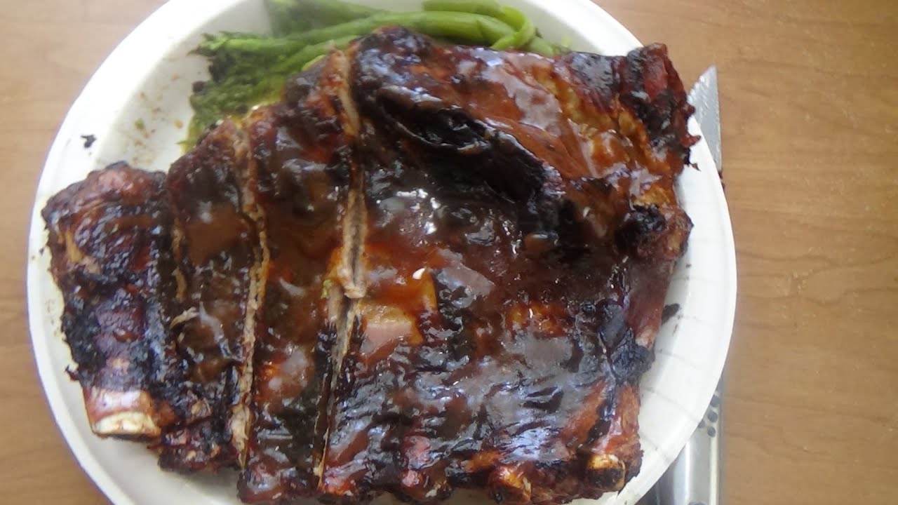 ASMR Eating Baby Back Rib/w Asparagus