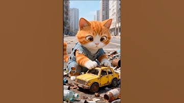 Shocking! The poor kitten has the Transformer Bumblebee! #shorts #cat #ai #story #kitten#funny #fyp