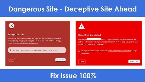 How To Fix Dangerous Site And Deceptive Site Ahead Website Error | Hindi Tutorial