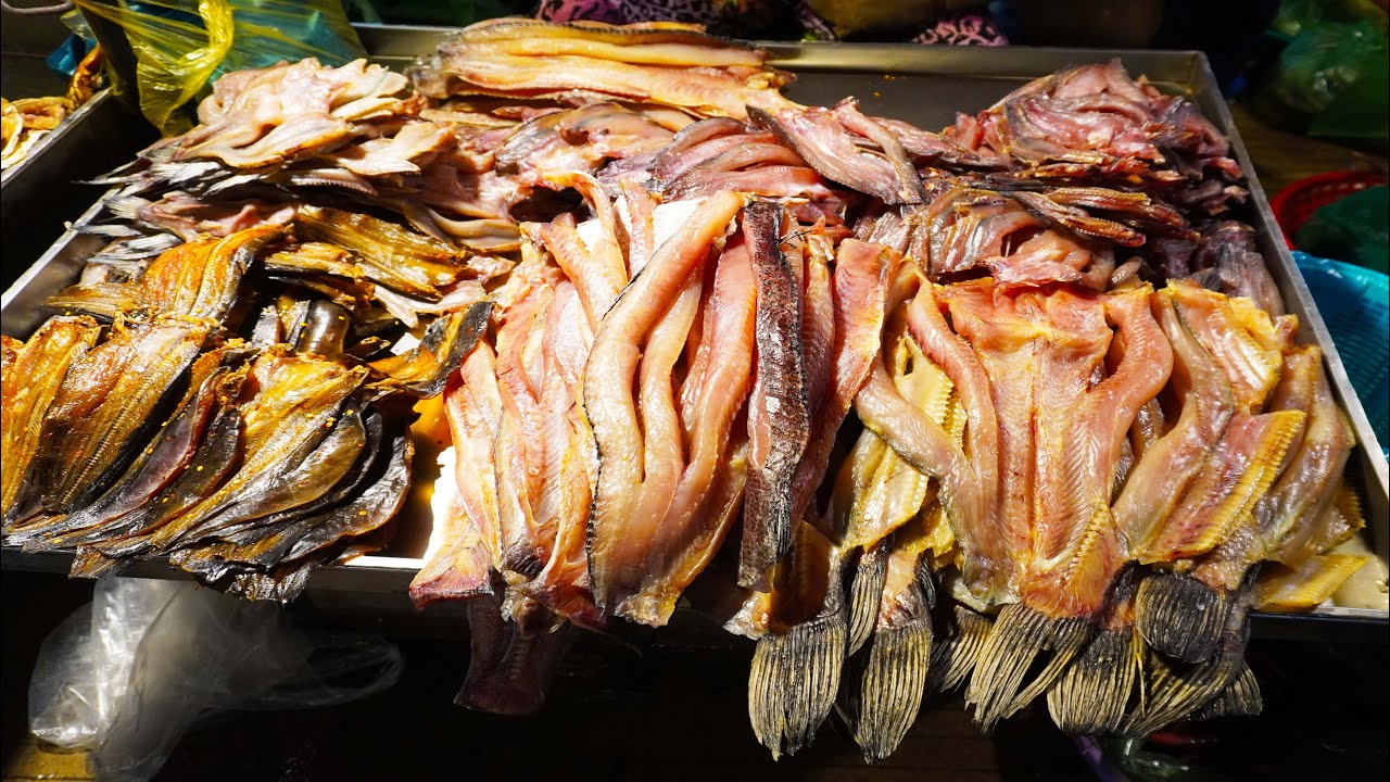 Plenty of fish \u0026 Vegetables @ Chhbar Ampov, eating breakfast in Prey Veng, cook duck in Svay Rieng