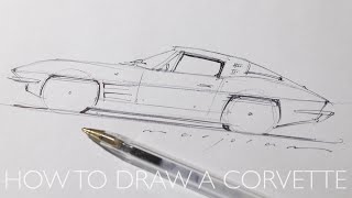 How to draw a Corvette - in just 7 minutes!