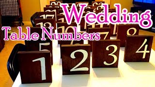 Wedding Reception Table Number Blocks