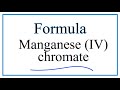 Manganese(IV) Chromate and Ions