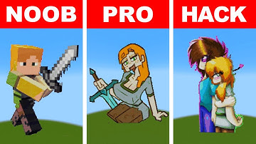 Pixel Art : NOOB vs PRO vs HACKER : Alex in Minecraft