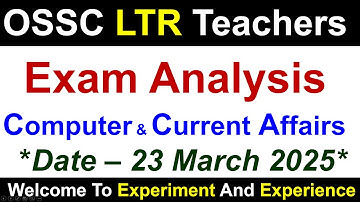 OSSC LTR Exam Analysis #ossc #osscltr
