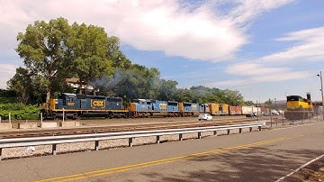 Q434 in run 8 with SD40-3 (Spongebob Squarecab) leading 2 SD70MACS